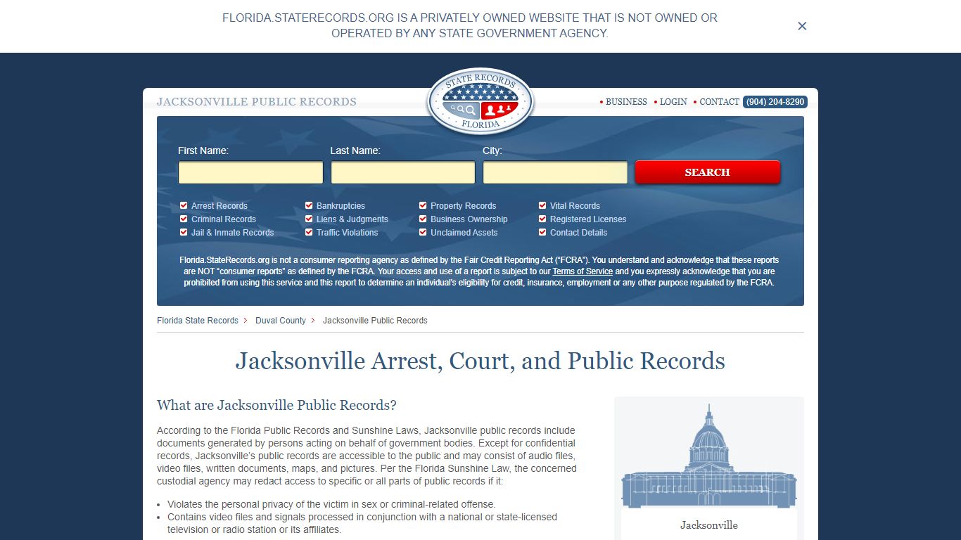 Jacksonville Arrest and Public Records | Florida ...